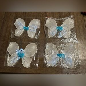 NEW Light Blue 4 pairs of Glitter Infant Fairy Wings Photography Props